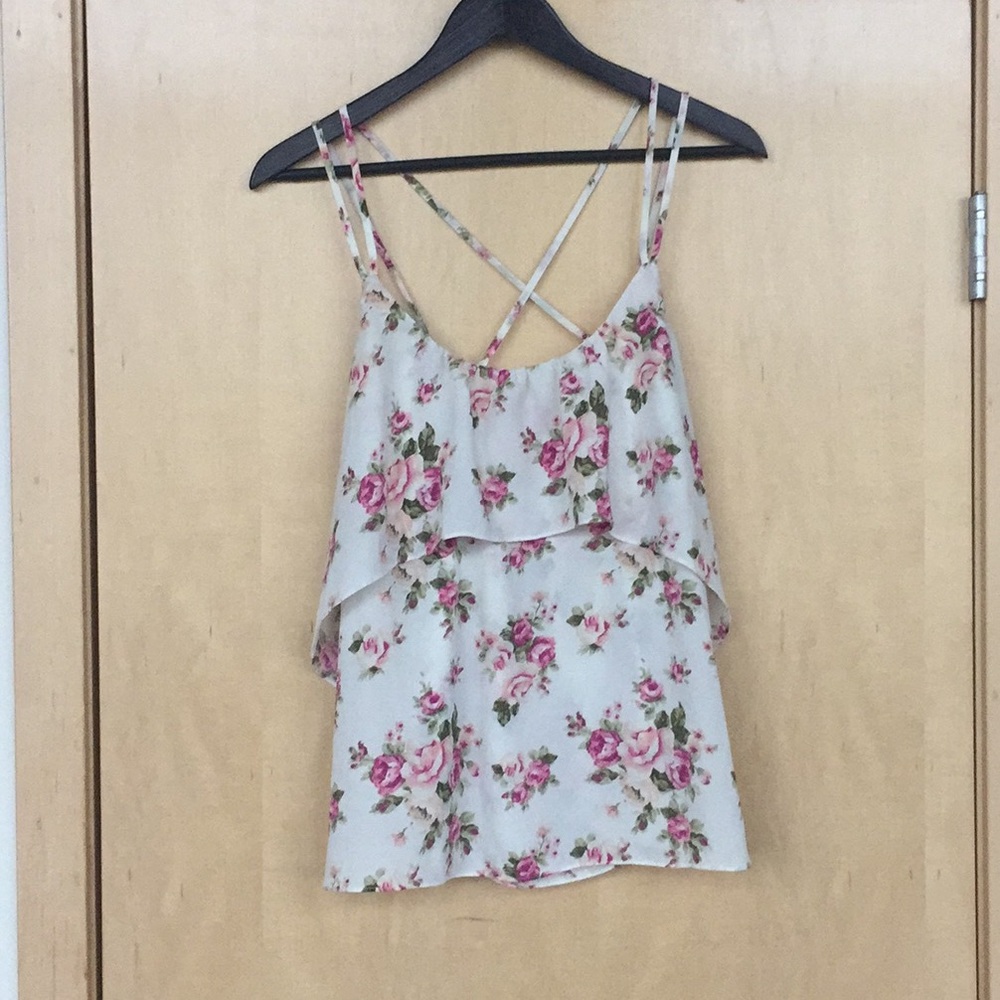 Ruffled floral camisole